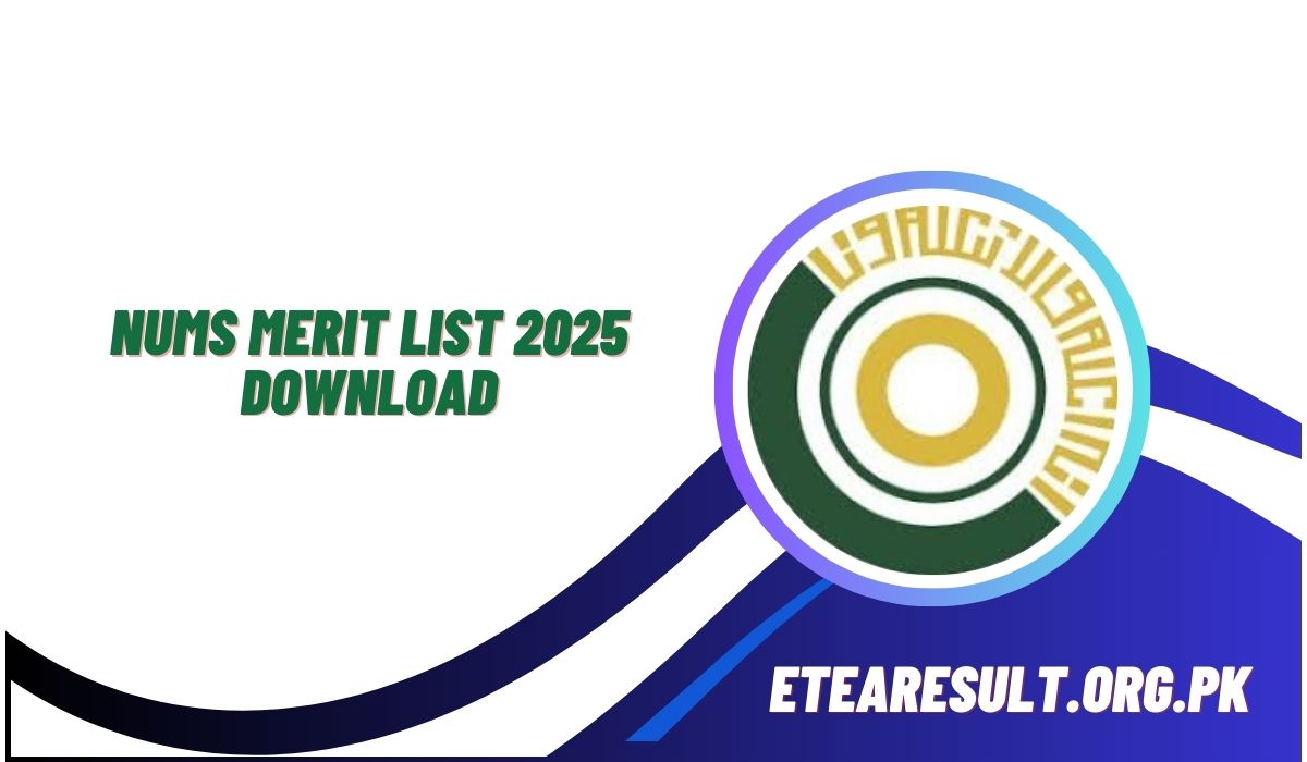 NUMS Merit List 2025 Download